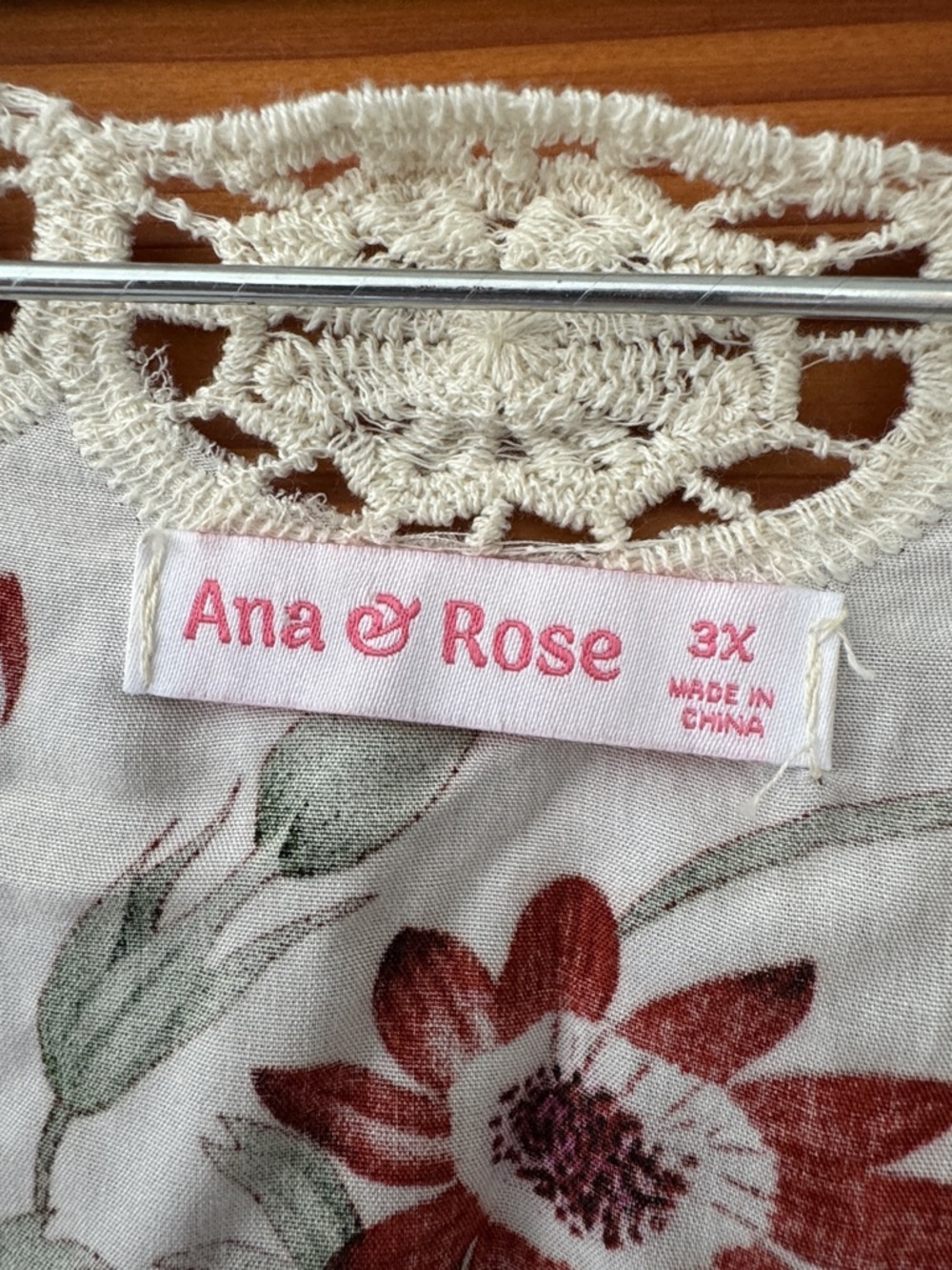 ANA & ROSE Lovely Floral Kimono Top With Crochet Trim - Picture 2 of 5